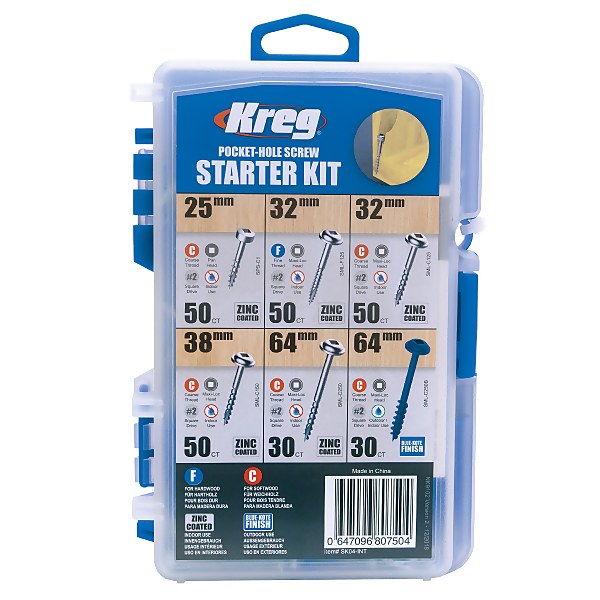 Kreg SK04 INT Pocket Hole Screw Starter Kit Homebase