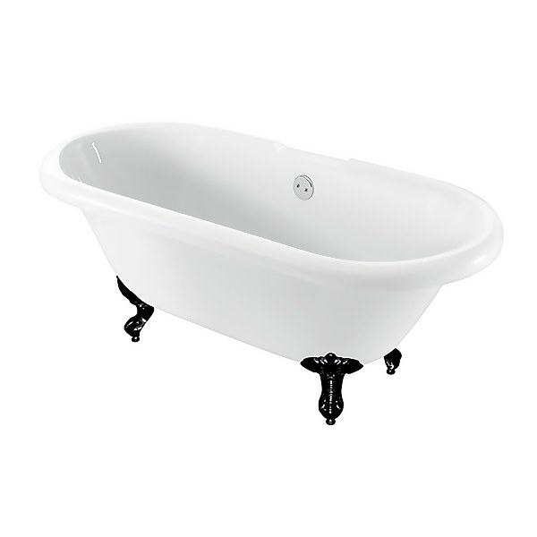 Bathstore Evesham Roll Top Bath with Black Claw Feet