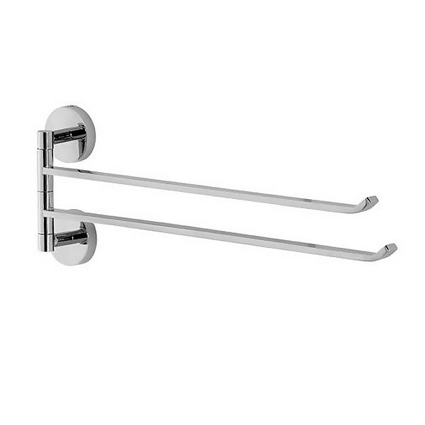 C23 MINIMALIST SWIVEL 2 ARM TOWEL RAIL | Homebase