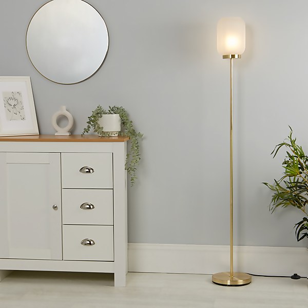 Frosted shop floor lamp