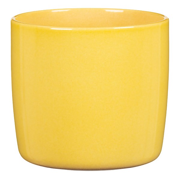 Yellow Solare Plant Pot 18cm Homebase