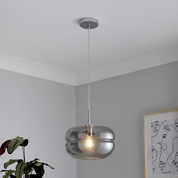 Grey smoked online glass ceiling light