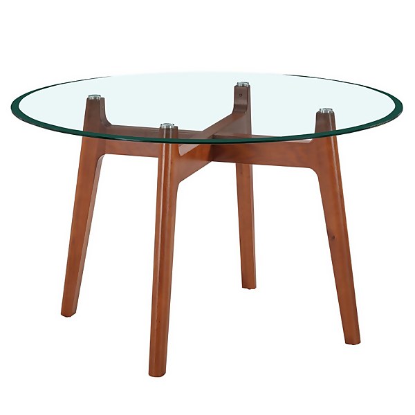 Baxter Glass Oak Round Dining Table Homebase