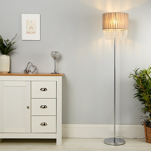 Bellano Floor Lamp Grey Homebase