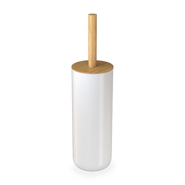 Homebase Toilet Brush and Holder White Bamboo Homebase