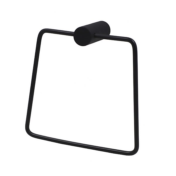 Square Towel Ring Black Homebase