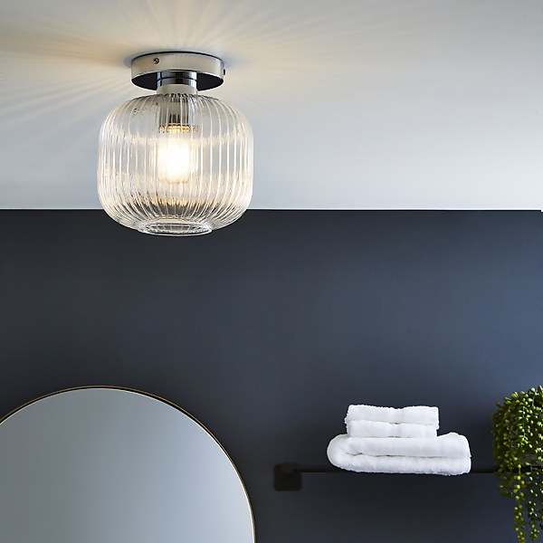 Glass discount bathroom lights