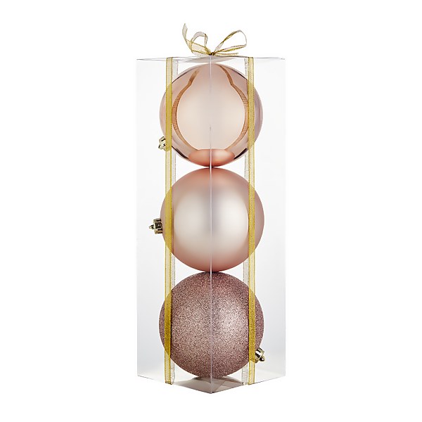 Large rose gold christmas decorations clearance