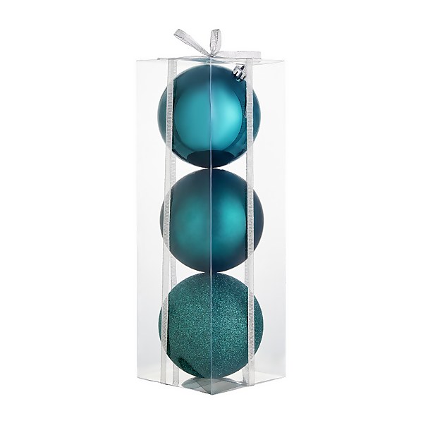 Teal christmas baubles clearance