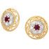 Two Toned Gold Plated Round Earrings