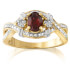 Two Toned Genuine Garnet Bypass Ring