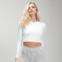 Crop top sans coutures à manches longues MP Shape Seamless Ultra pour femmes – Blanc