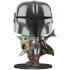 Funko Pop! Star Wars The Mandalorian avec Armure Chrome et l'Enfant Baby Yoda 25 cm