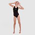 Girls' Plastisol Placement Muscleback Swimsuit Black
