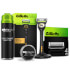 Gillette Labs Black & Gold Razor, Shaving Gel, Moisturiser and 4 Blade Refills
