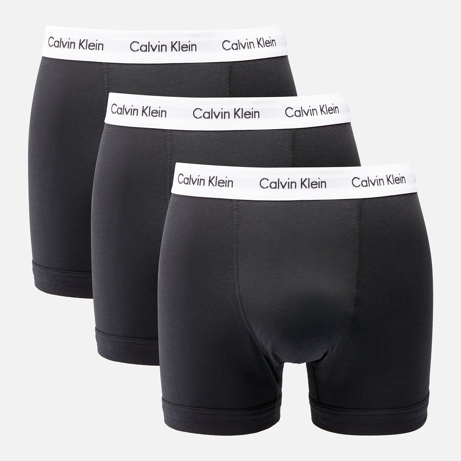 Calvin Klein Men's Cotton Stretch 3-Pack Trunks - Black - XL