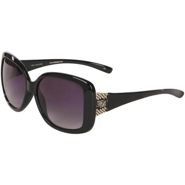 Ted Baker Martha Oversized Arm Detail Sunglasses Black Frame Grey Lens