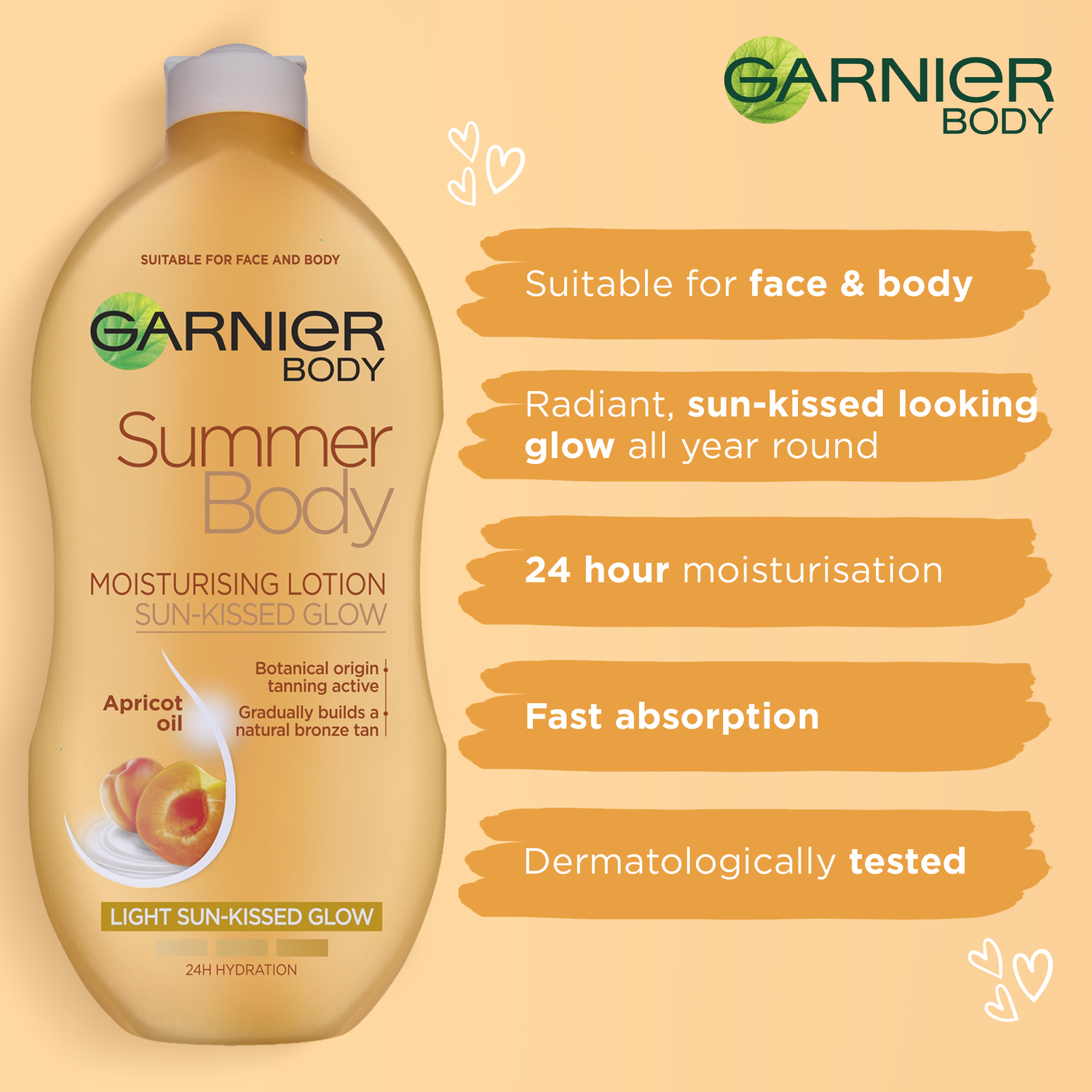Garnier Summer Body Hydrating Gradual Tan Moisturiser Light 400ml