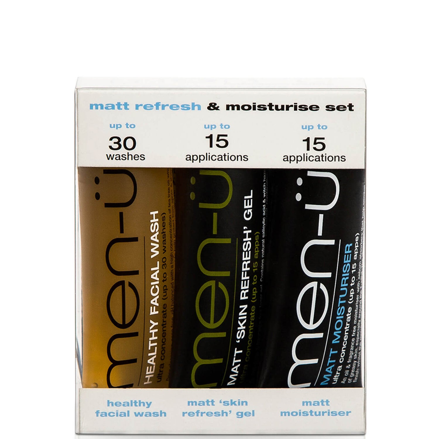 Conjunto Matt Refresh & Hidratante da men-ü - 15 ml (3 Produtos)