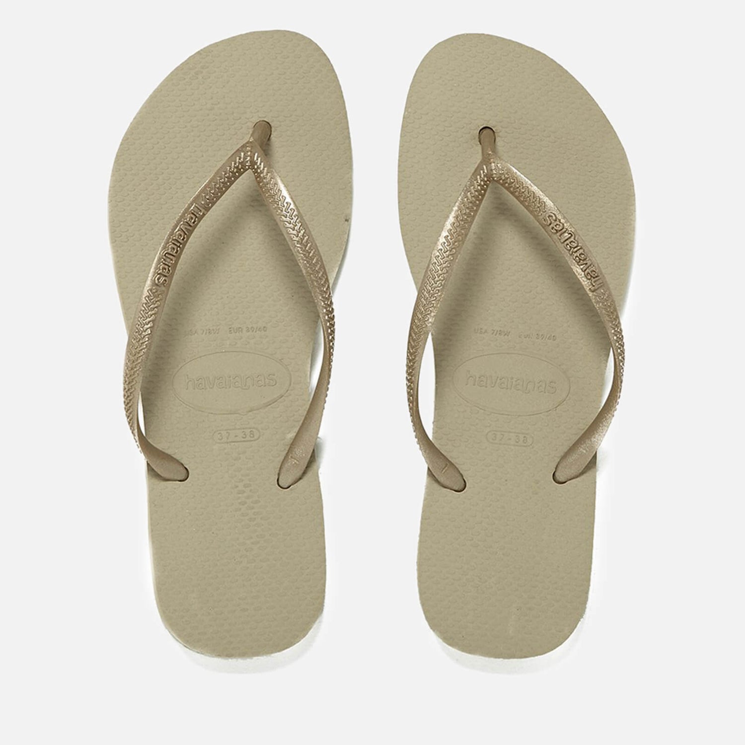 Havaianass Girls' Slim Flip Flops - Sand Grey/Light Golden