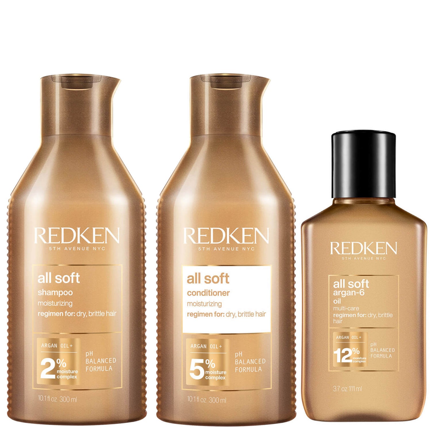 Redken Ultimate All Soft Trio Pack -shampoo, hoitoaine ja öljy (3 tuotetta)
