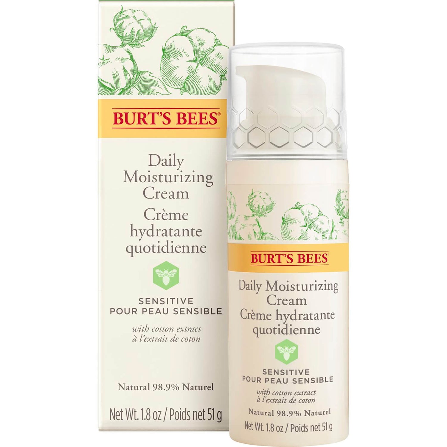 Дневной увлажняющий крем для чувствительной кожи Burt's Bees Sensitive Daily Moisturising Cream 50 г