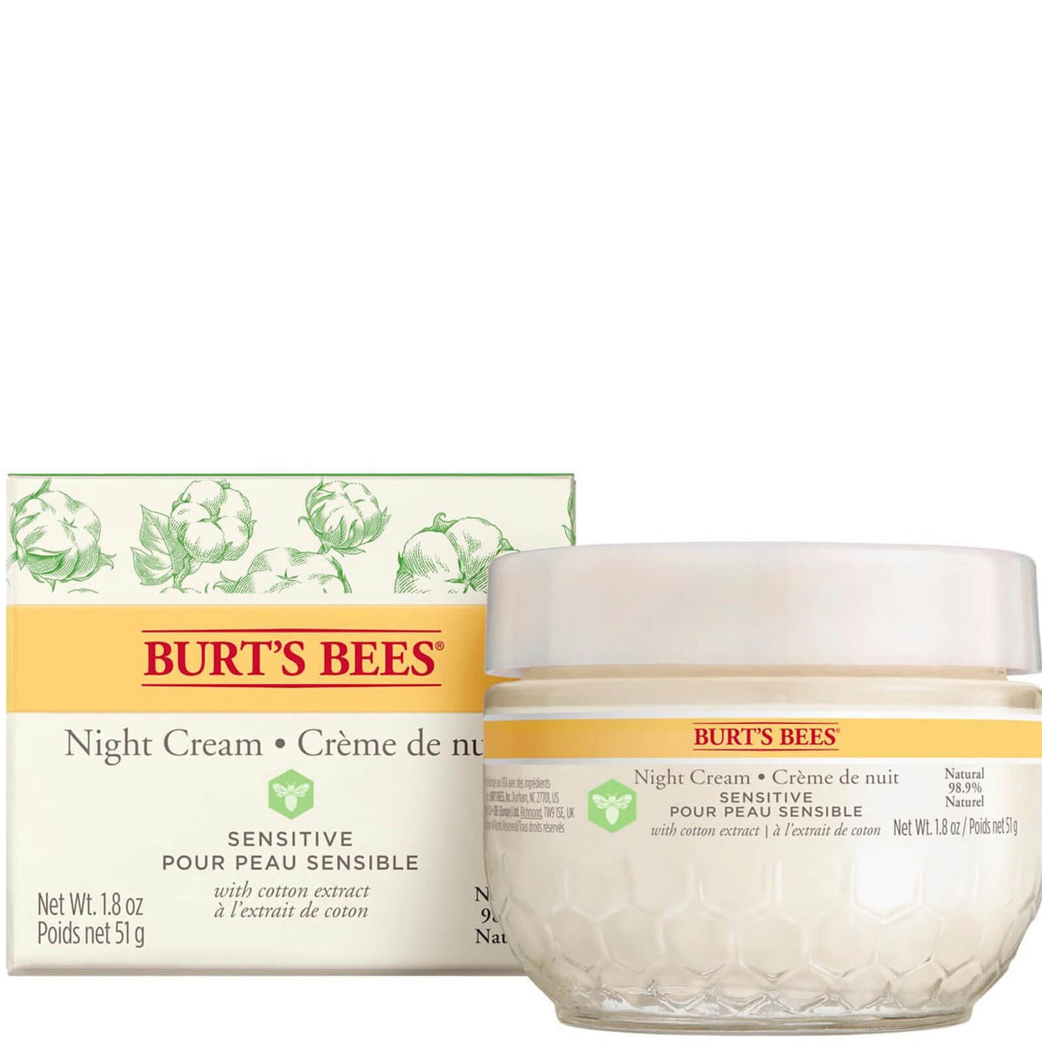 Crema de noche Sensitive de Burt's Bees 50 g