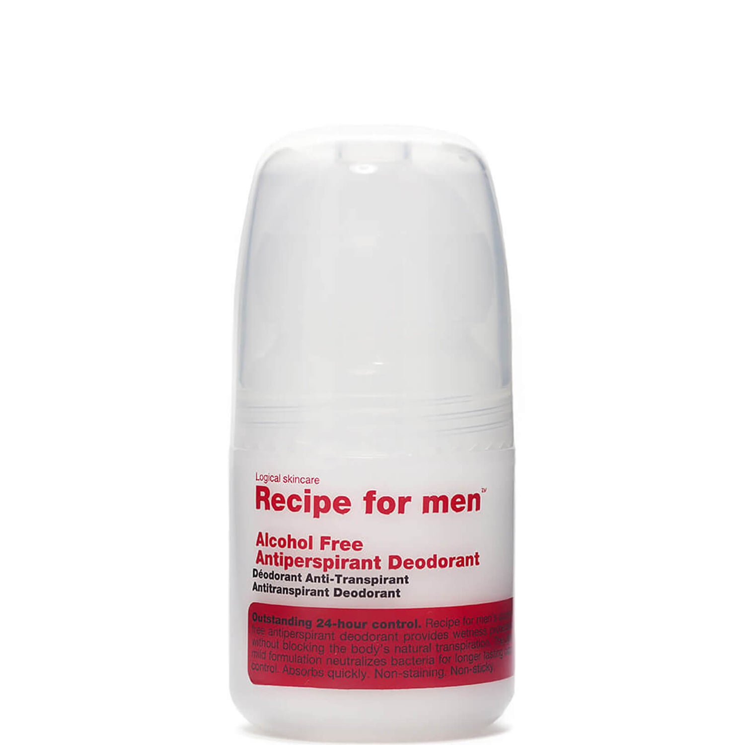 Recipe for Men - Alcohol Free Antiperspirant Roll On Deodorant antyperspirant w kulce (60 ml)