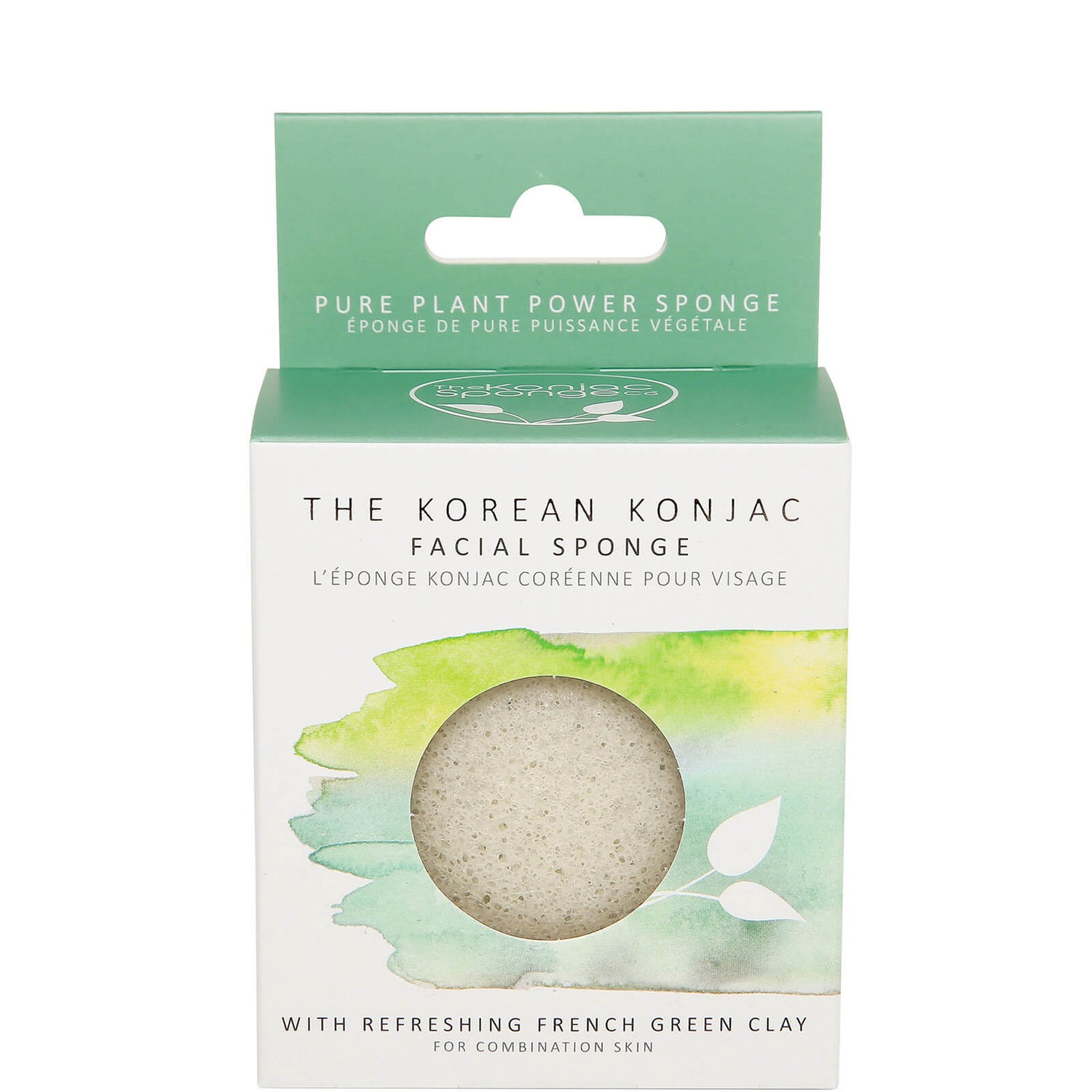 Esponja facial de The Konjac Sponge Company con arcilla verde francesa