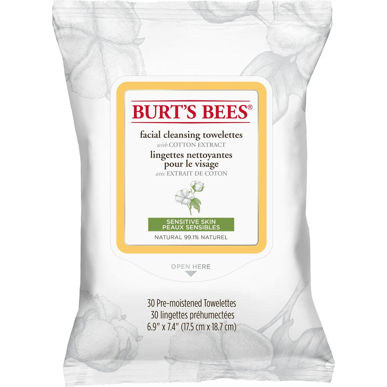 Burt's Bees Sensitive Facial Wipe chusteczki do oczyszczania twarzy