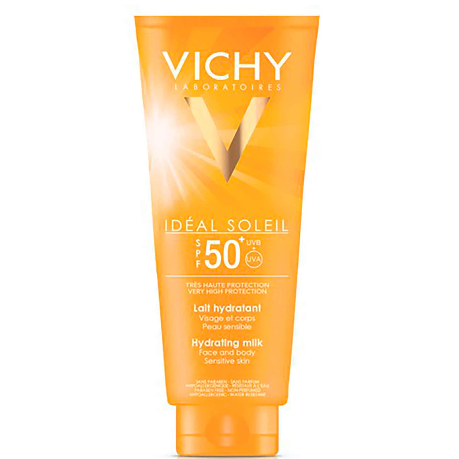 Vichy Idéal Soleil latte fresco idratante per viso e corpo con SPF 50+ 300 ml