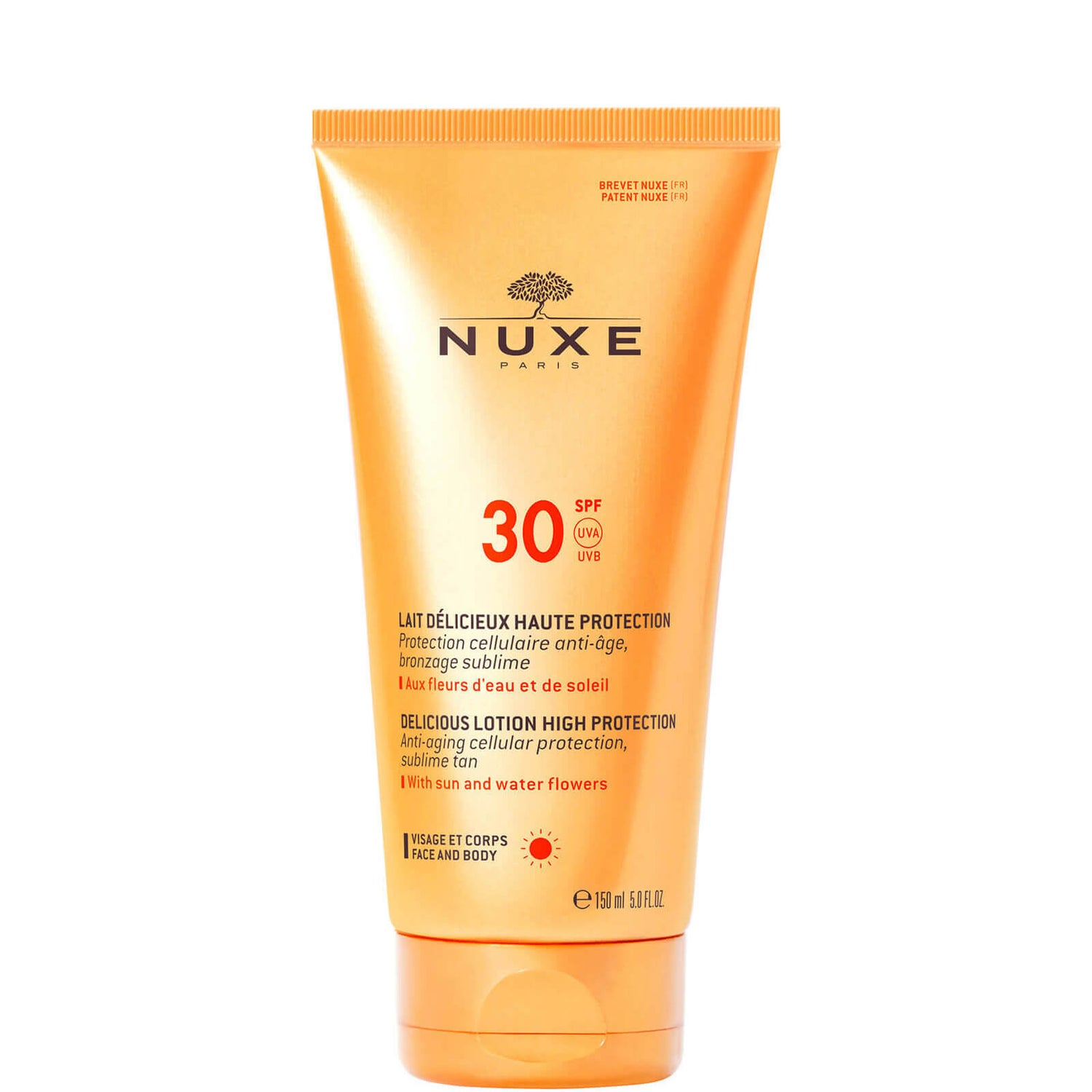 NUXE Sun Face and Body Delicious Lotion SPF 30 -aurinkovoide kasvoille ja vartalolle (150ml)
