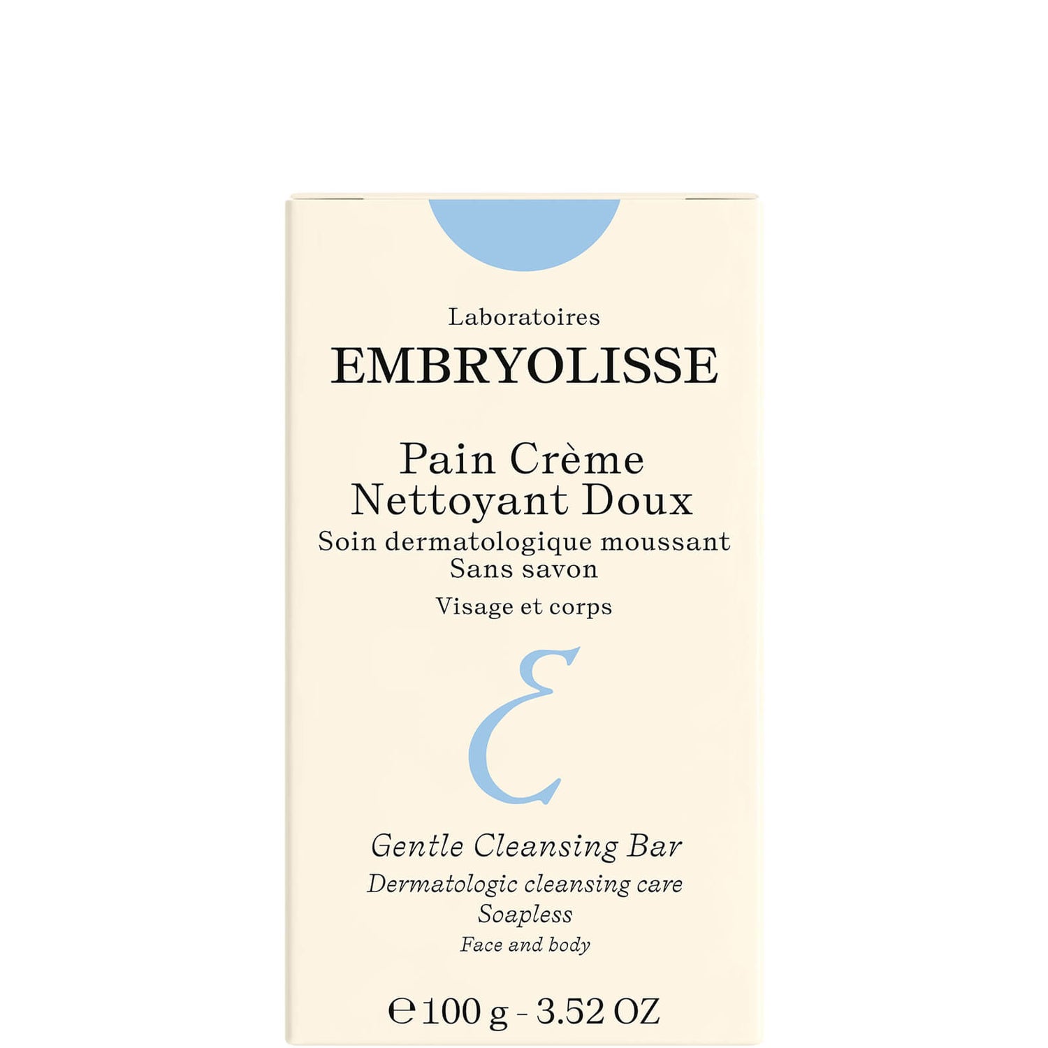 Embryolisse Gentle Dermatological Cleansing Bar -palasaippua (100g)