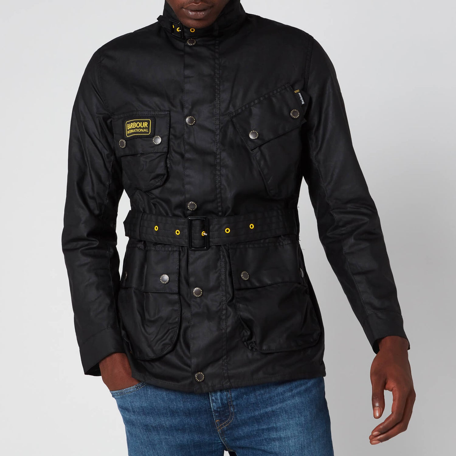 Soms kofferbak eeuwig Barbour International Men's Slim International Wax Jacket - Black |  TheHut.com