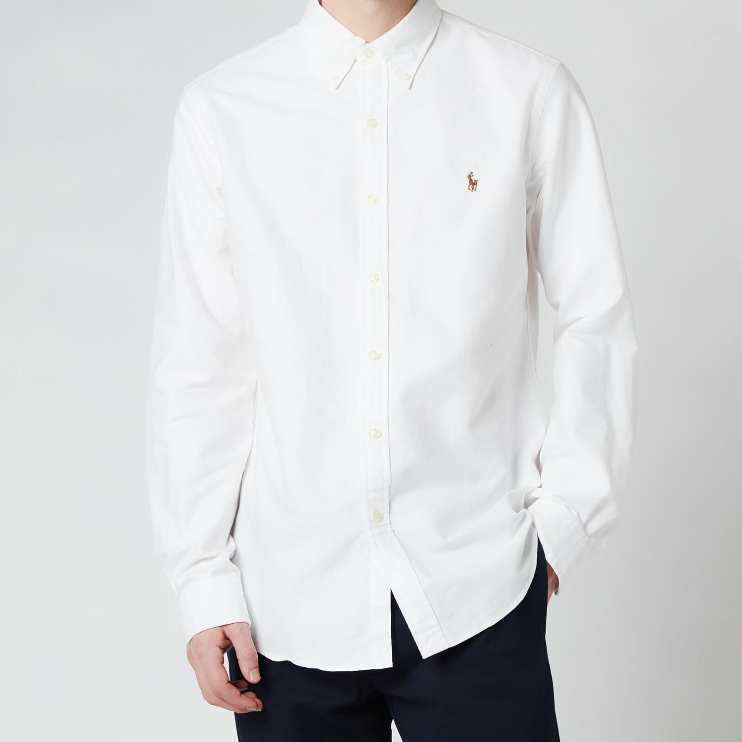 Polo Ralph Lauren Men's Slim Fit Oxford Long Sleeve Shirt - BSR White - S