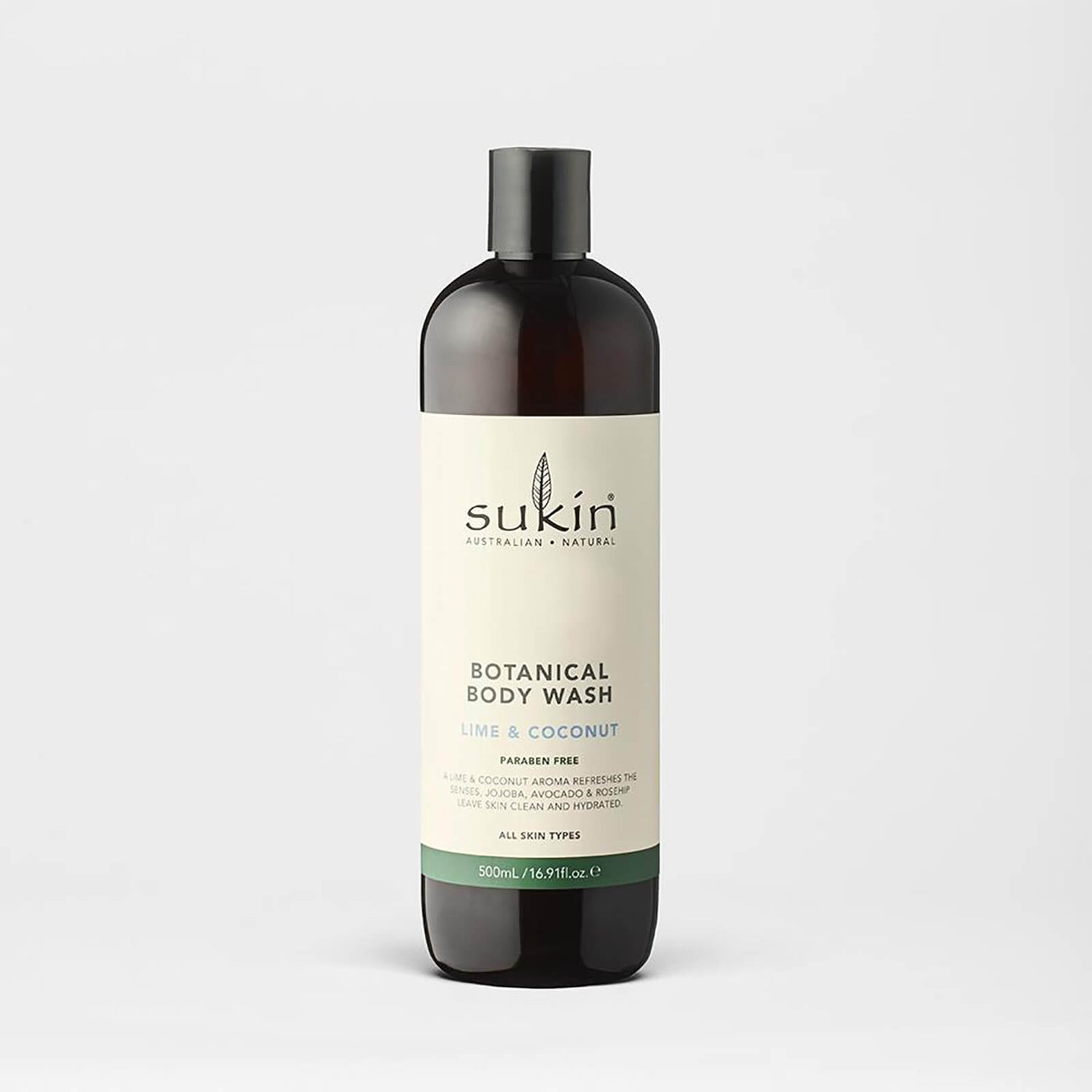 Sukin Natural Botanical Body Wash | Lime & Coconut 500ml | Sukin UK