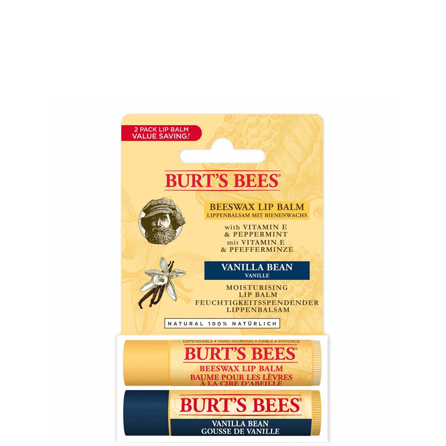 Burt's Bees Beeswax & Vanilla Bean Lip Duo Pack