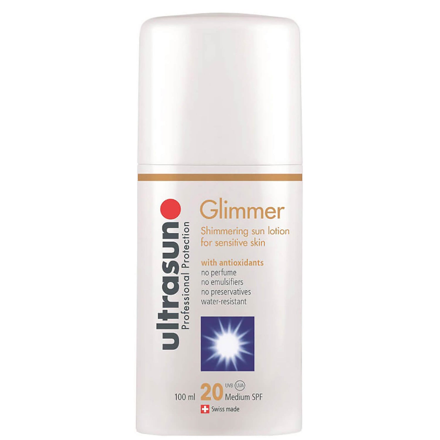 Ultrasun 20spf Sensitive Glimmer Formula