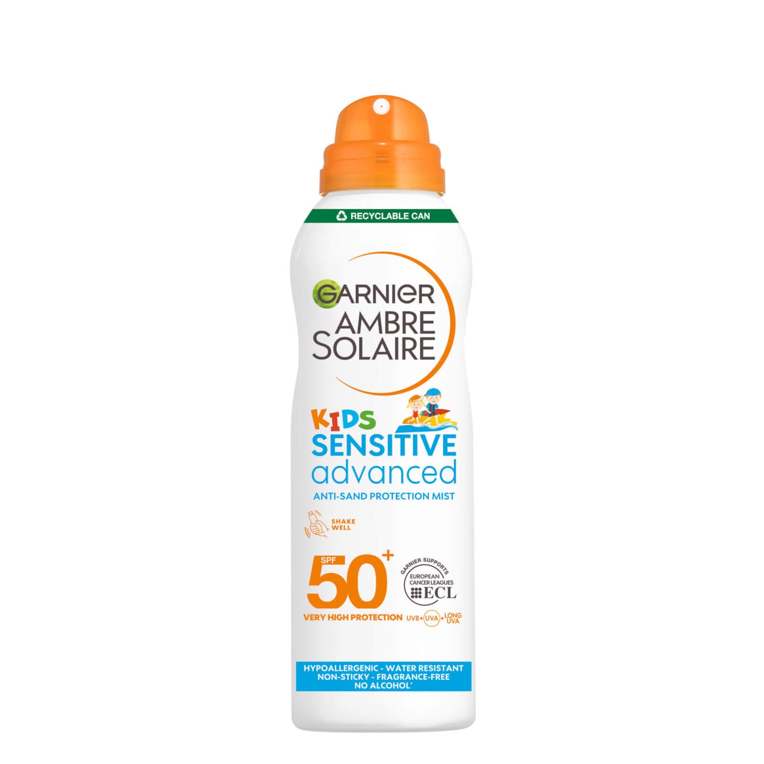 Crema Solare Anti-Sabbia Spray Bambini Sensitive Garnier Ambre Solaire SPF 50+ 200ml