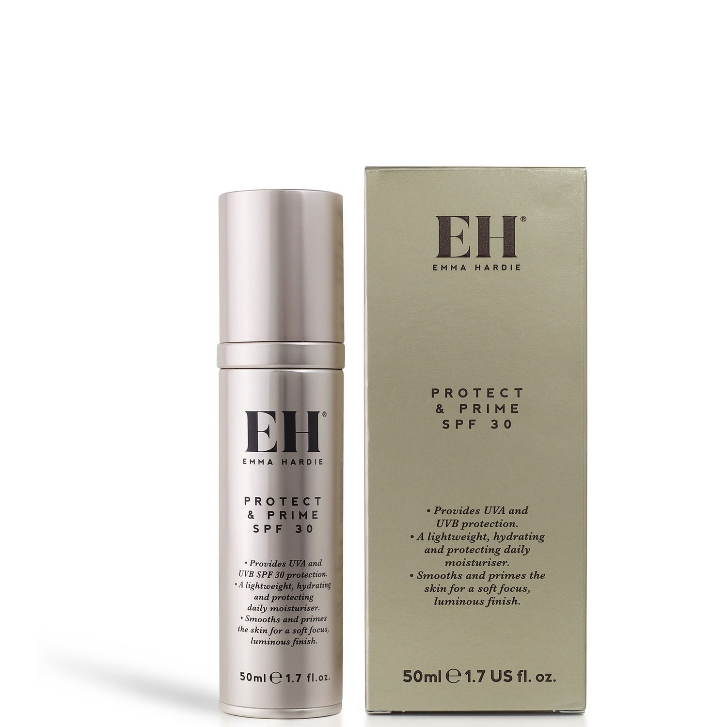 Emma Hardie Protect and Prime Moisturiser SPF 30 -ihoa suojaava ja pohjustava kosteusvoide, 50ml