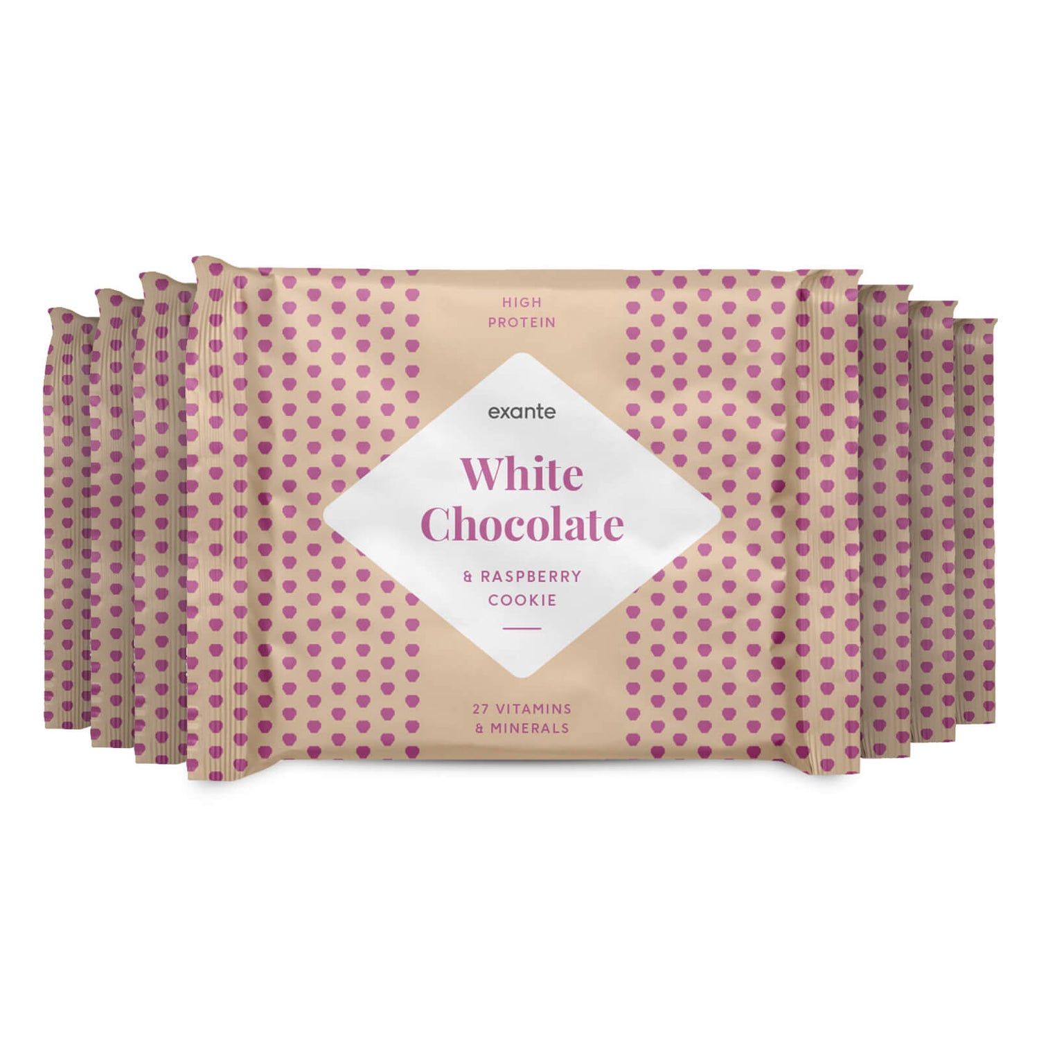 Meal Replacement Box of 7 White Chocolate and Raspberry Cookies