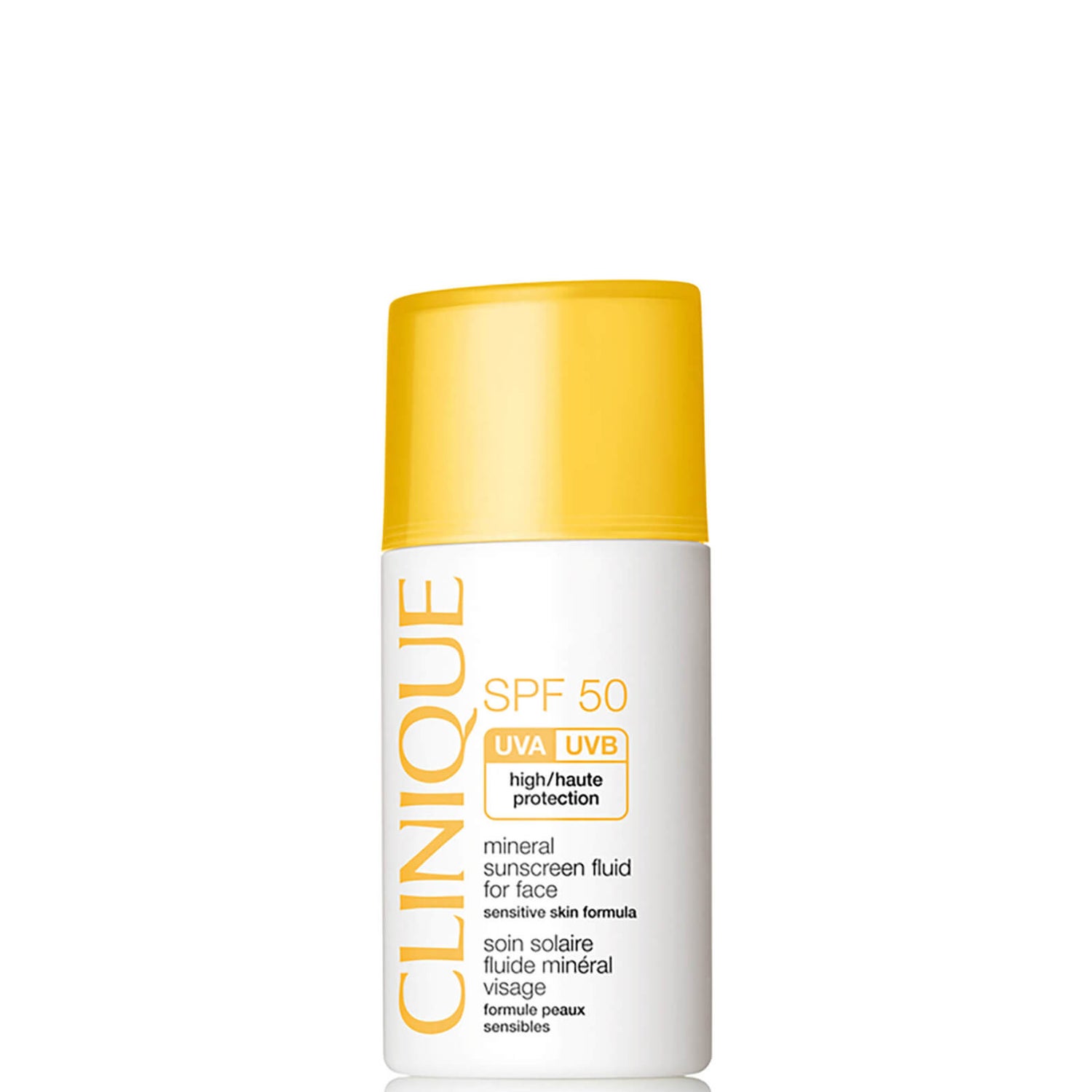 Nestemäinen Clinique-mineraaliaurinkovoide kasvoille SPF50, 30ml