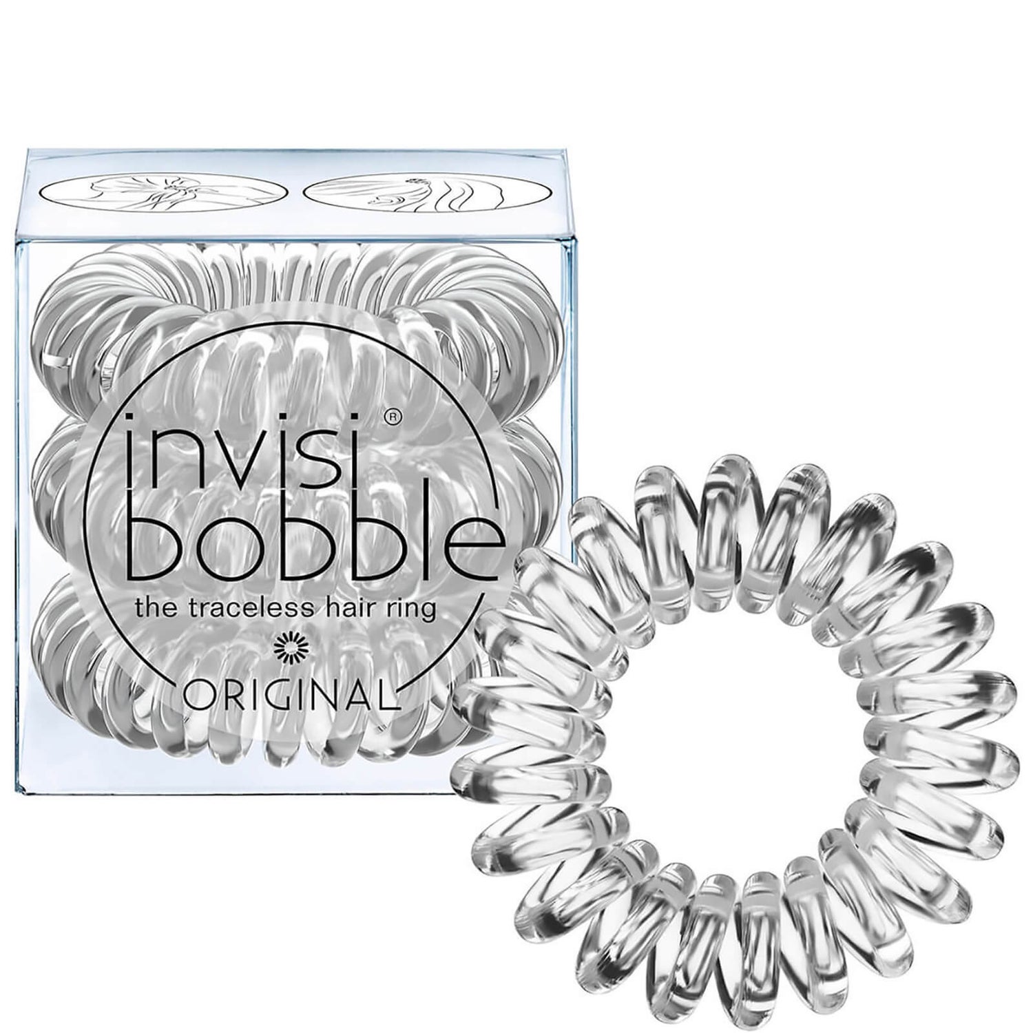 invisibobble Original Elastico per capelli (Confezione da 3) - Crystal Clear