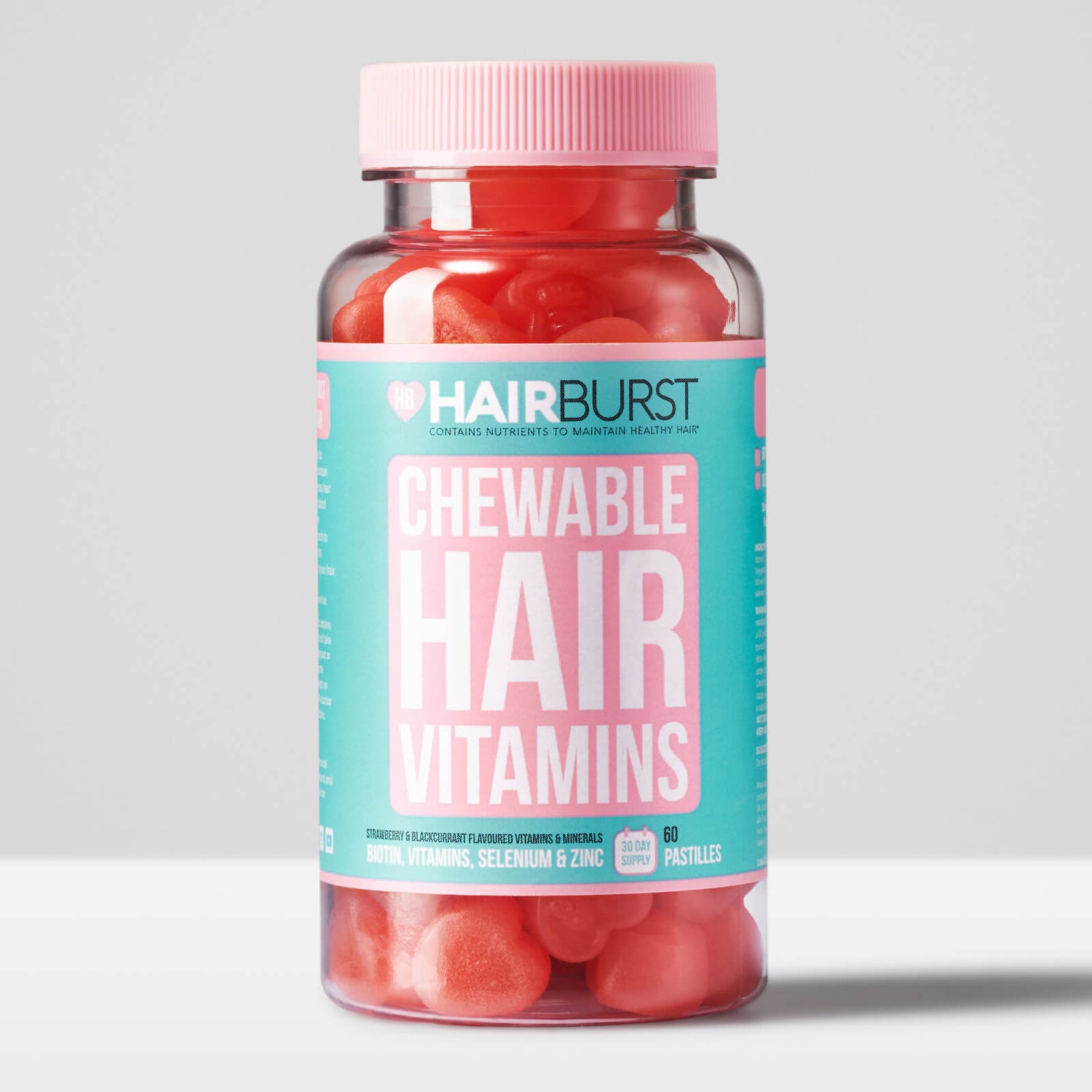 Hairburst Strawberry Chewable Vitamin - 60 capsules - LOOKFANTASTIC