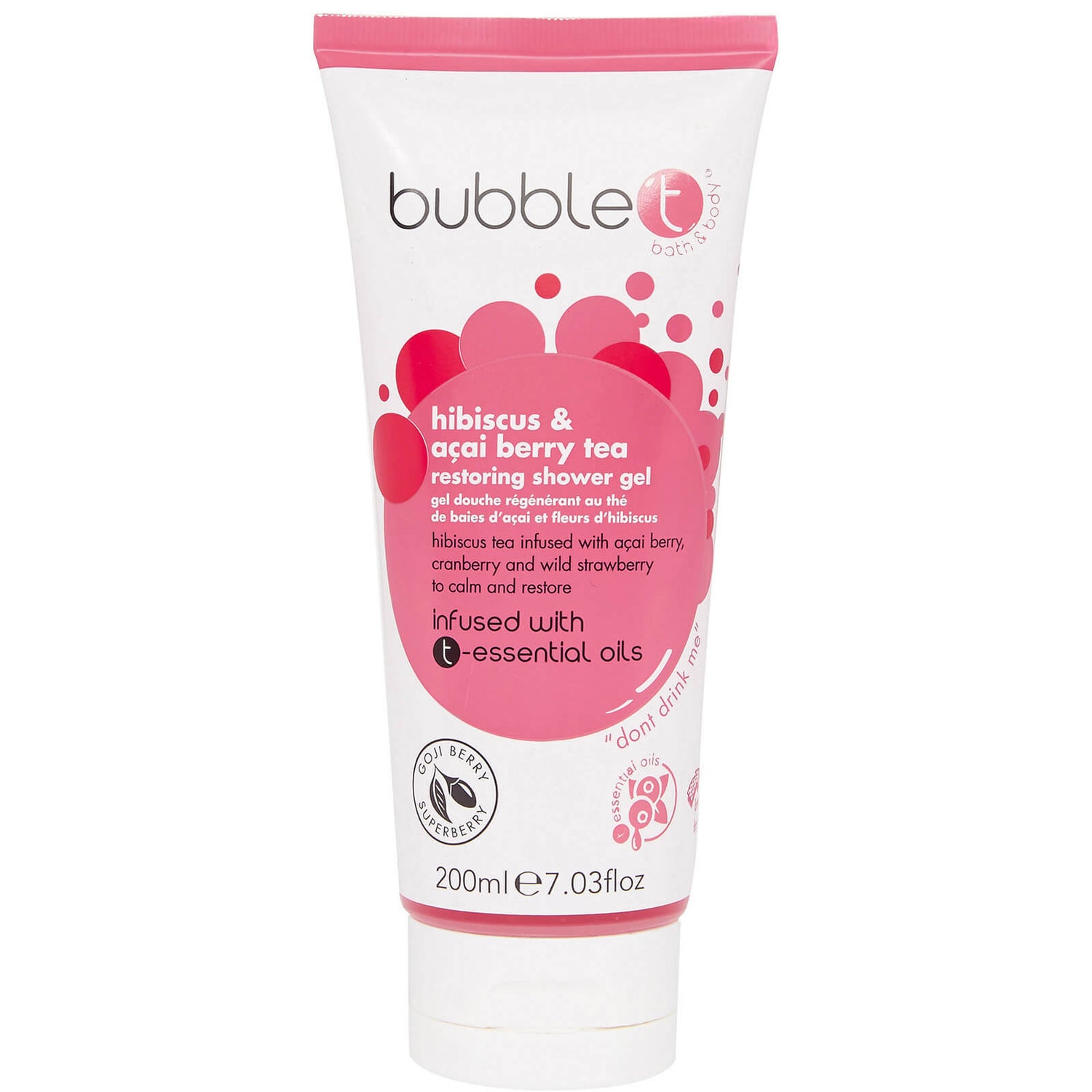 Bubble T Shower Gel - Hibiscus & Acai Berry Tea 200 ml