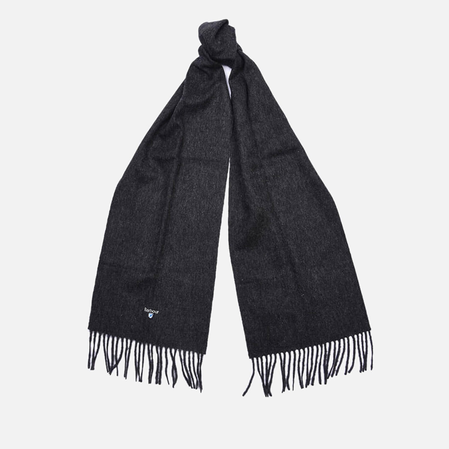 Barbour Men's Plain Lambswool Scarf - Charcoal