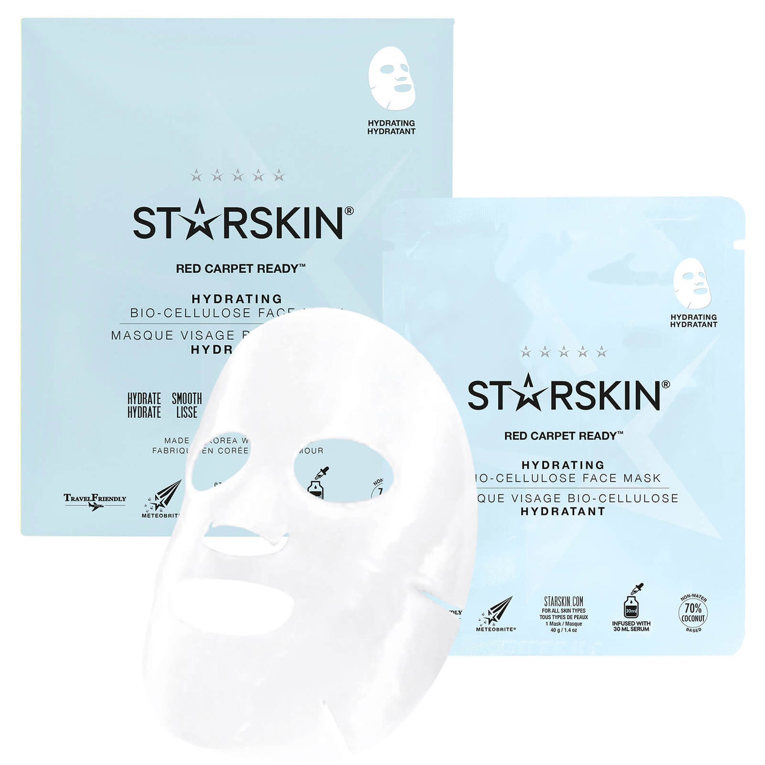 STARSKIN Red Carpet Ready - maschera viso idratante seconda pelle in biocellulosa di cocco