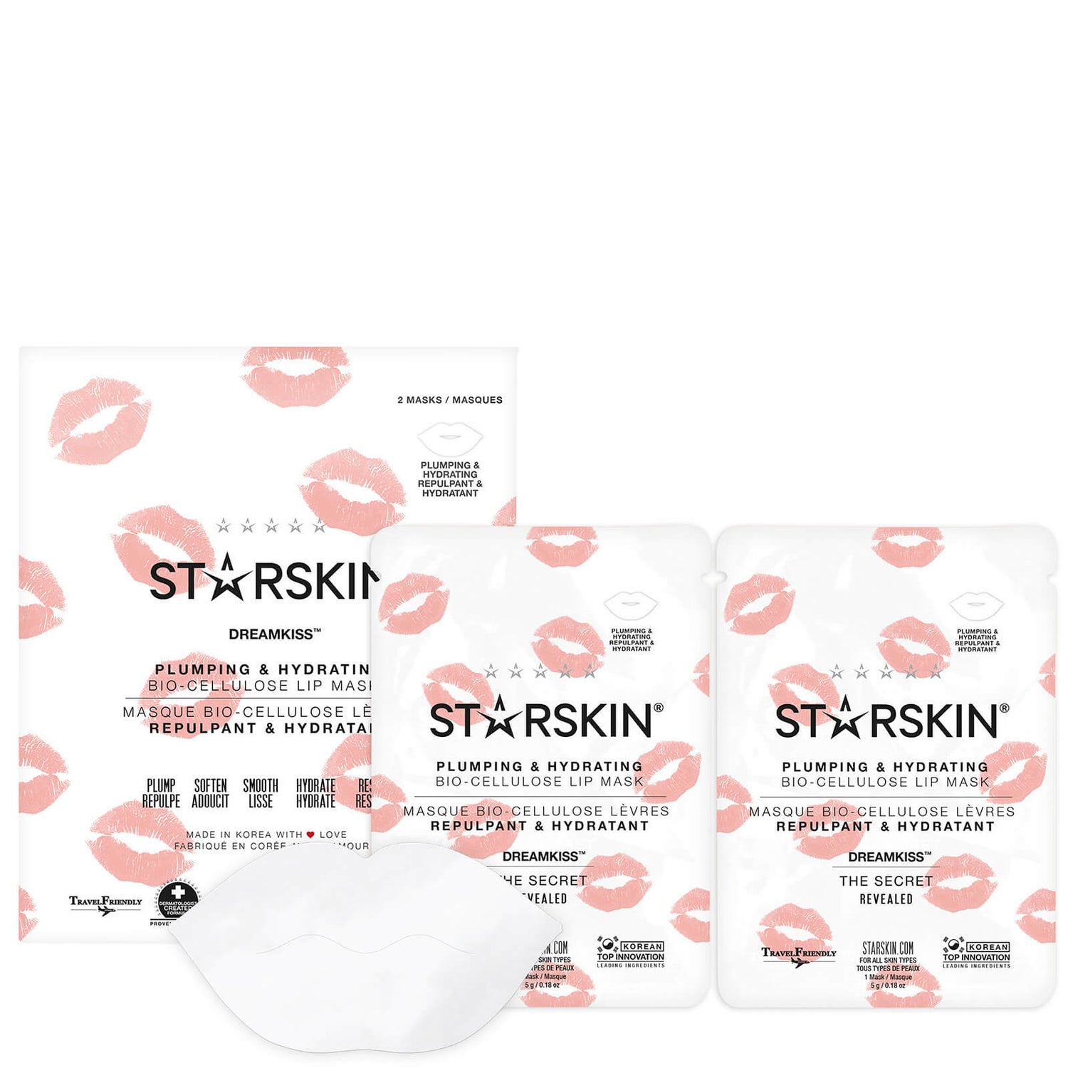 STARSKIN DREAMKISS™ Plumping and Hydrating Bio-Cellulose Lip Mask (2 Masks)