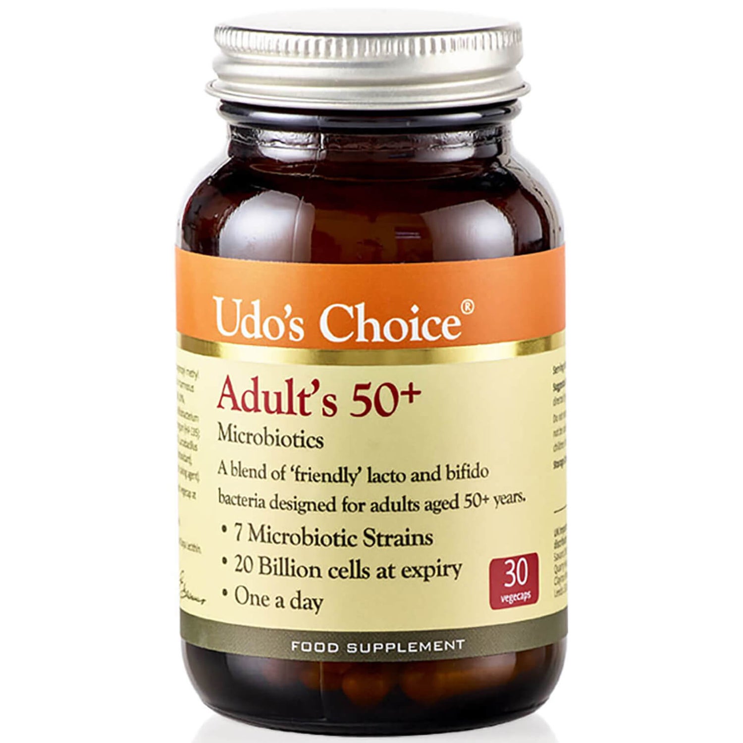Микробиотическая смесь для людей старшего возраста 50+ — Udo's Choice Adult 50+ Blend Microbiotics — 30 капсул