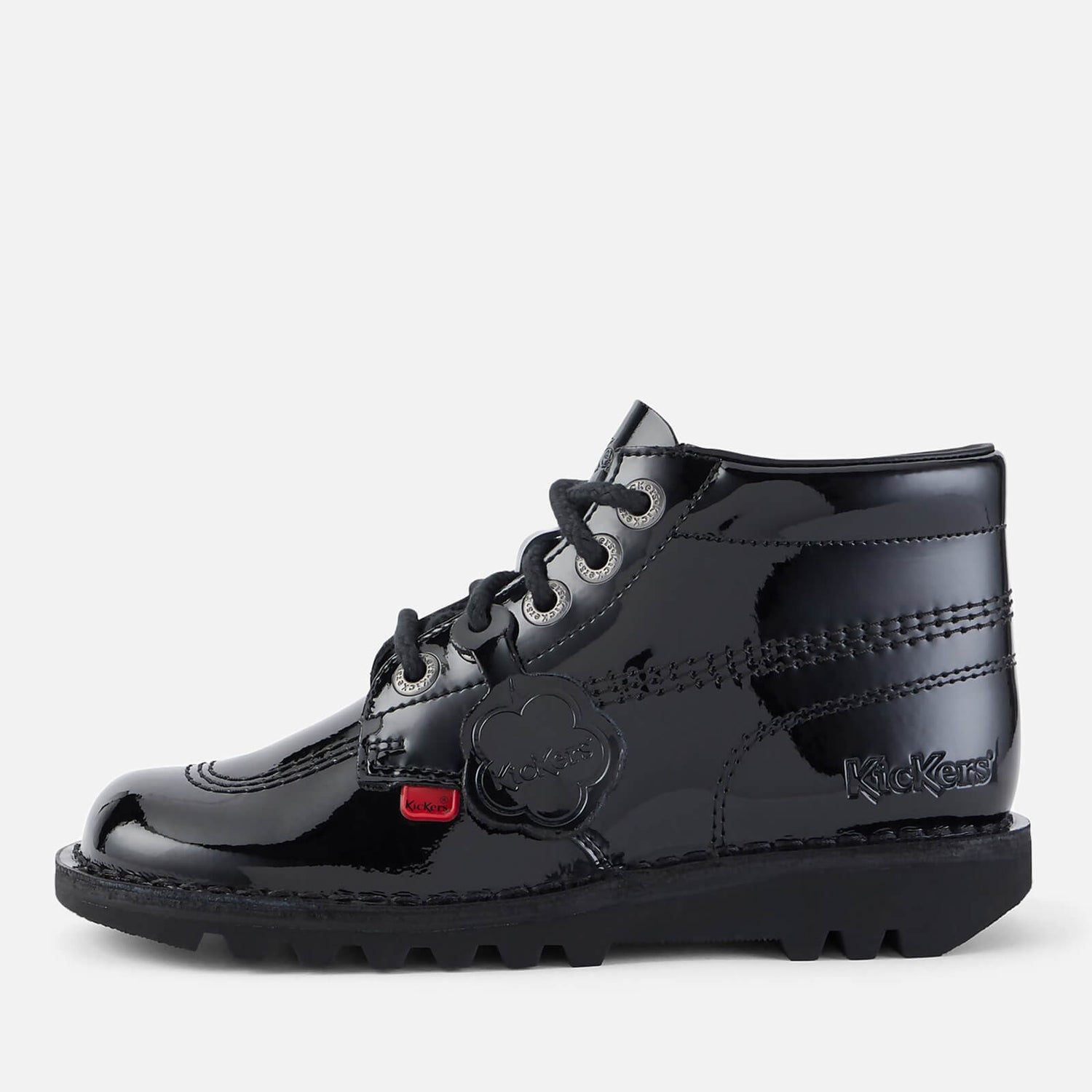 Kickers Youth Kick Hi Patent Leather Boots - Black - 5